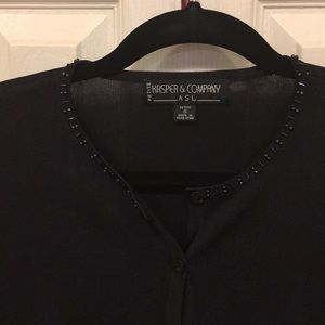 Kasper slacks, blouse & beaded sweater, Petite